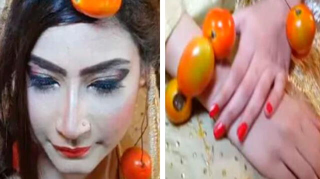 Novia Pakistaní cambió las joyas de oro por tomates