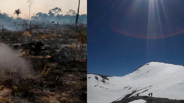 Hollín que deja incendios forestales derrite glaciares andinos Hollín que deja incendios forestales derrite glaciares andinos