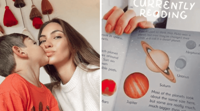 Natalie Vértiz le enseña inglés a su pequeño Liam 