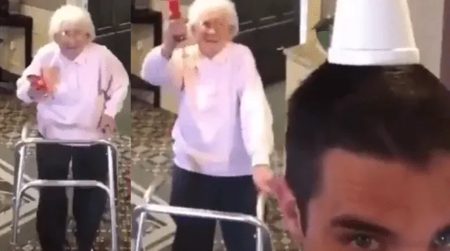 Abuela demostró que tiene buena puntería 