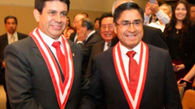 Tomás Gálvez junto a ex juez supremo César Hinostroza