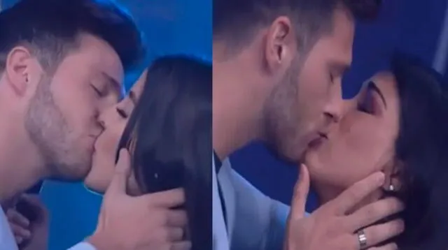 Nacho Di Marco se da apasionado beso con Karen Dejo y Luciana Fuster