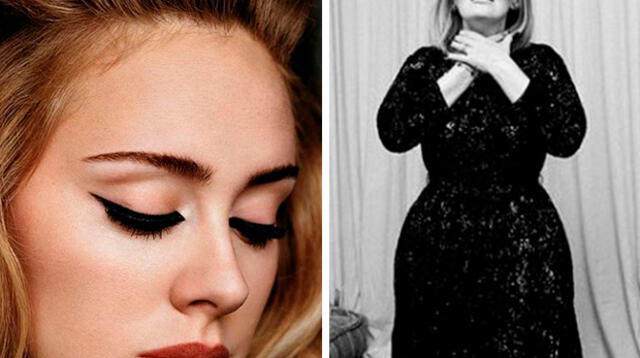 Adele sigue perdiendo peso y luce impactante en un ajustado vestido negro