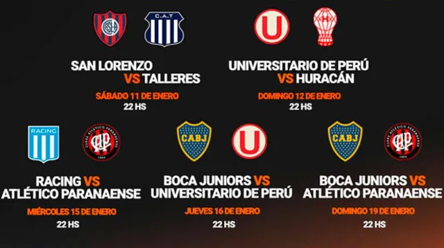 Conoce el fixture del Torneo de Verano, donde Universitario competirá ante Boca Juniors