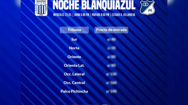 Alianza Lima enfrentará a Millonarios de Colombia el próximo 22 de enero