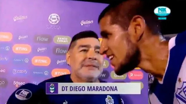 Luis Abram aprovechó la ocasión para llevarse un recuerdo junto a Diego Maradona