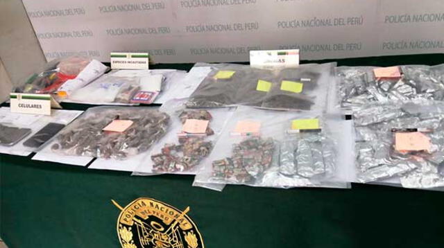 En el edificio se halló 1078 envoltorios de pasta básica de cocaína y más de 198 paquetes de marihuana