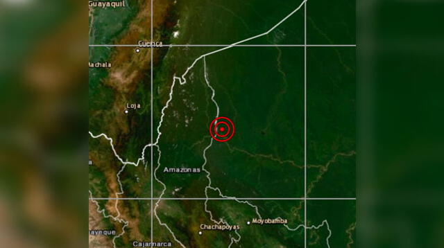 El epicentrose localizó a 52 kilómetros al noreste de la localidad de Santa María de Nieva, en la provincia de Condorcanqui