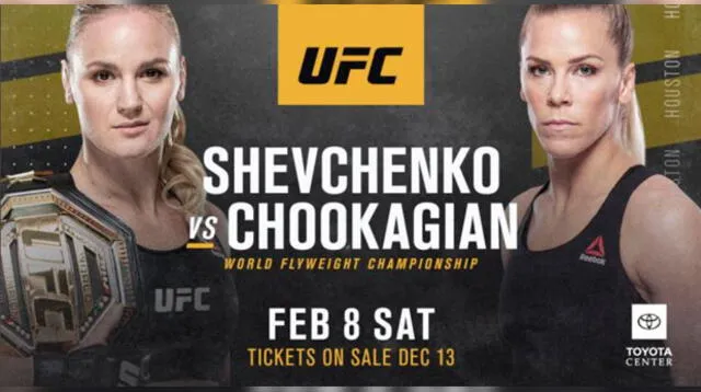Valentina Shevchenko vs Katlyn Chookagian EN VIVO este sábado 8 de febrero pelean en el Toyota Center por el título de peso mosca