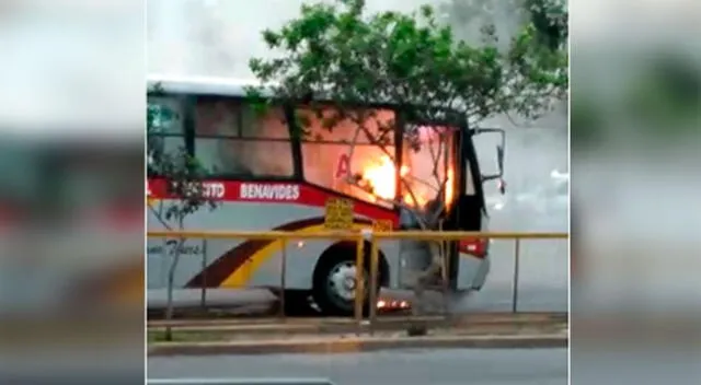 Incendio de bus público no dejó víctimas fatales