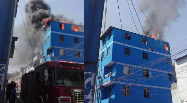 Incendio en El Agustino - Bomberos