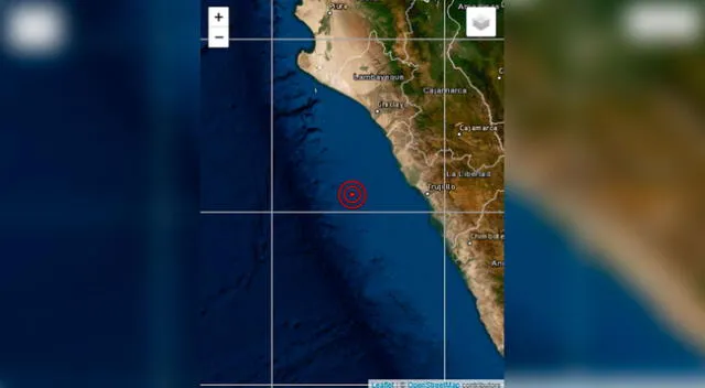 El epicentro se localizó a 114 kilómetros al suroeste de la localidad de San Pedro de Lloc, en la provincia de Pacasmayo.