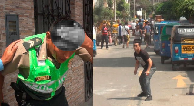 Mototaxistas informales agreden a los policías de Surco