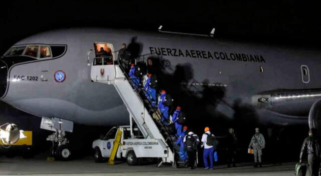 Colombianos repatriados de China