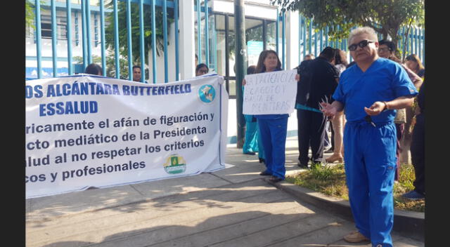 Protesta en hospital de La Molina