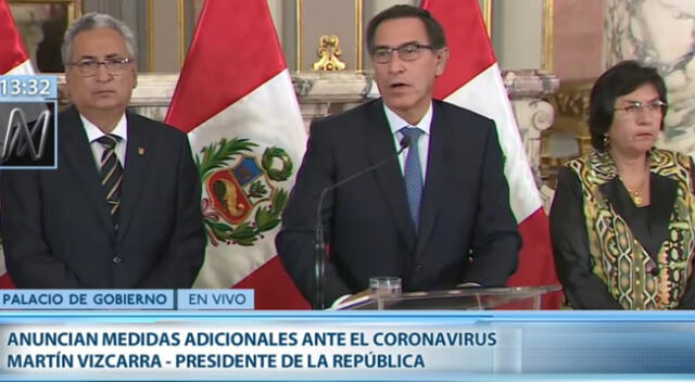 Martín Vizcarra anuncia medidas ante coronavirus en Perú.