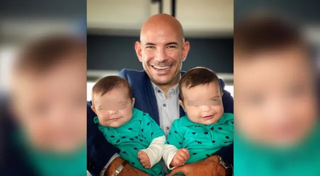 Ricardo Morán celebró su cumpleaños junto a sus pequeños hijos.