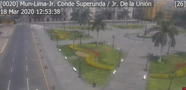 Jirón Conde Superunda con jirón de la Unió ubicado en la Plaza Mayor de Lima