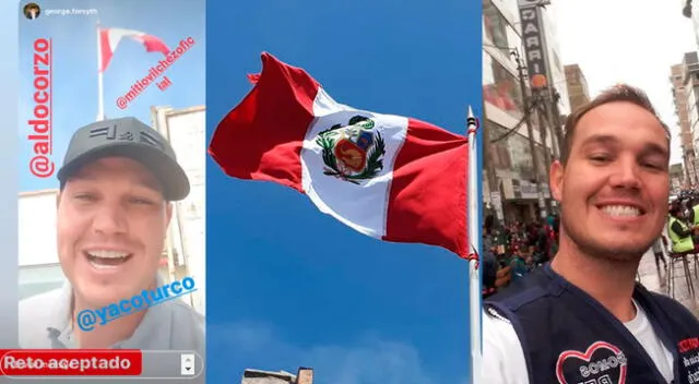 El alcalde de la Victoria se une a reto de la bandera peruana.