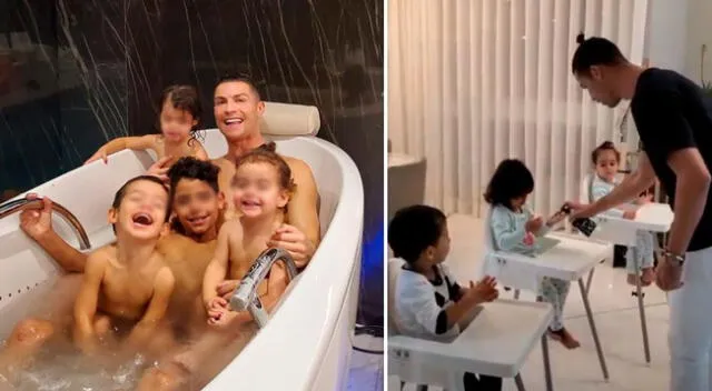 Cristiano Ronaldo acata cuarentena y comparte con su familia.