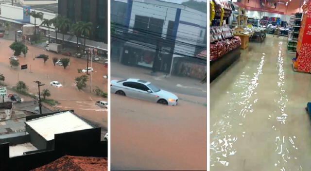 Calles, avenidas e incluso supermercados han sido invadidas por las fuertes lluvias.