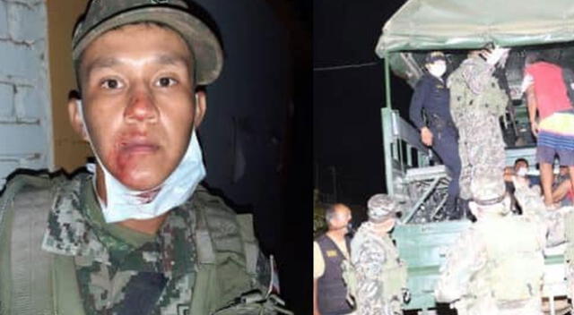Noé Gonzales Roque agredió a los miembros del Ejército Peruano con ladrillos y piedras que encontraba en su camino.