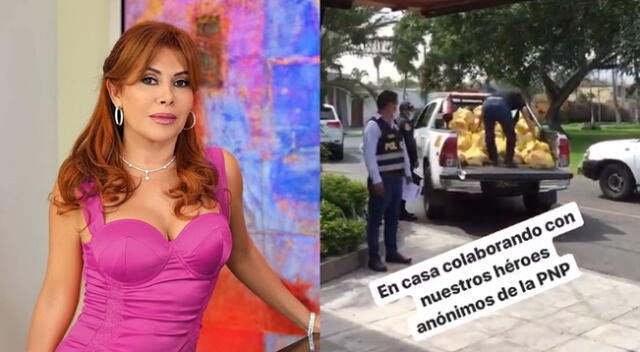 Magaly Medina hace donación de canastas de víveres a policías