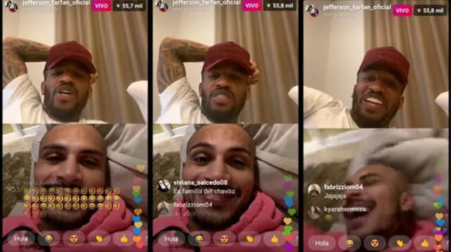 Jefferson Farfán hace una videollamada en vivo por Instagram junto a Paolo Guerrero.