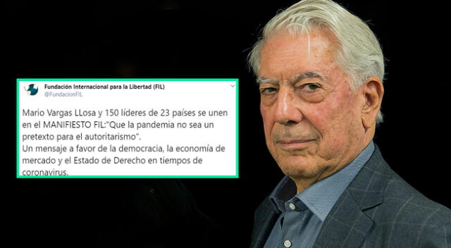 Mario Vargas Llosa se pronuncia sobre las consecuencias del coronavirus.