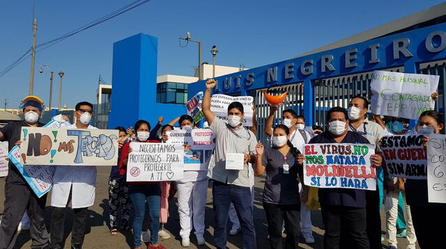 Personal de salud del Hospital Negreiros piden que sean trasferidos a planilla en su trabajo.