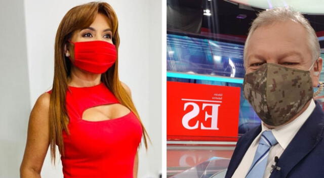 Magaly Medina feliz por el regreso de Gunter Rave a la conducción del noticiero de América Noticias.