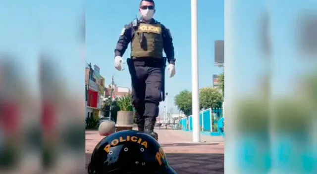 Policía baila caporales