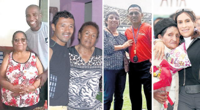 Amor de madre. “Cuto” y su Mamá Prince, “Chorri” y su Mamá Marcela, “Chiquito” Rossel y su Mamá Julia, Gladys y su Mamá