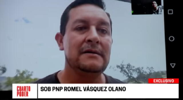 suboficial PNP Romel Vasquez prefirió no brindar su ubicación por temor a represalias.