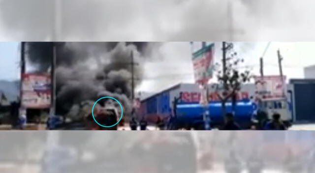 Incendio de carroza fúnebre en Huachipa.