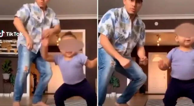 El padre y su pequeña bailaron al ritmo de Kulikitaka.