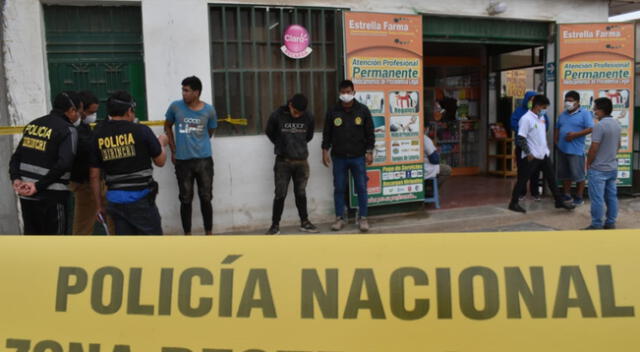 Capturan a dos delincuentes en asalto a farmacia.