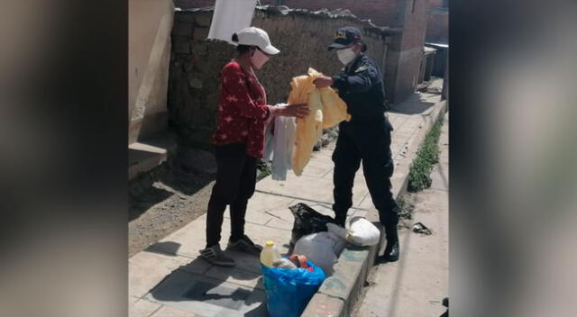 La División de la Policía Comunitaria de Huaraz entregaron  productos a personas de bajos recursos