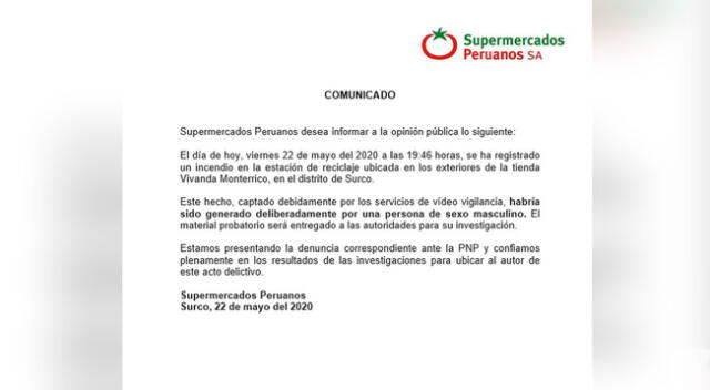 Cámaras de seguridad revelan que incendio fue provocado.