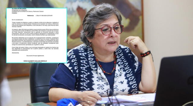 Sonia Guillén quiere reprogramar sesión ordinaria ante el Congreso.