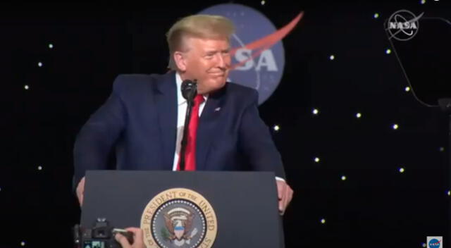 Donald Trump en conferencia después del lanzamiento Space X.