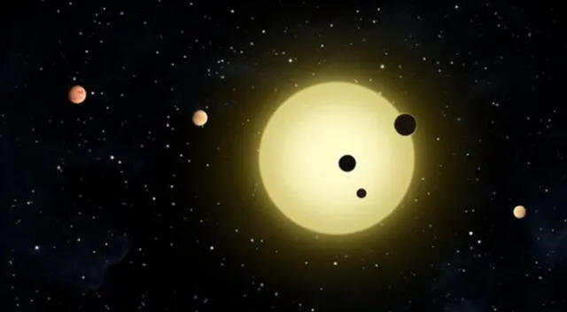 Representación artística de Kepler-11, estrella pequeña y fría alrededor de la cual orbitan seis planetas | Foto: NASA/Tim Pyle