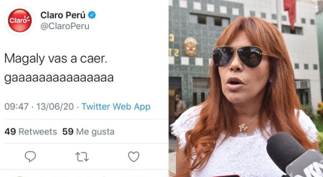 Baby Army envió un mensaje a Magaly Medina desde la cuenta de Claro Perú