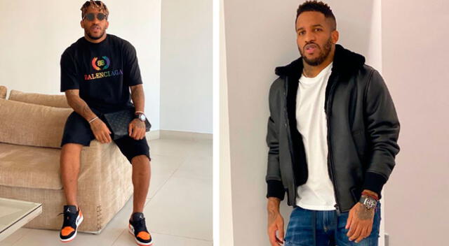 Jefferson Farfán utiliza tapabocas en su casa.