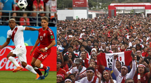 La hinchada peruana alentó a la selección de principio a fin.