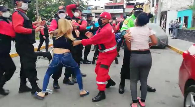 Más de 70 venezolanos agredieron a municipales de Lurín.