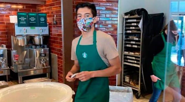 Lenin Gutiérrez, joven barista latino de Starbucks.