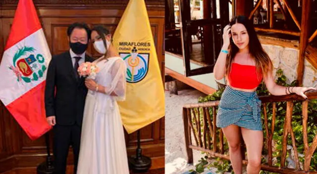 La joven Daniela Linares se mostró muy feliz por el casamiento de Kenji Fujimori y su madre Erika Muñoz.