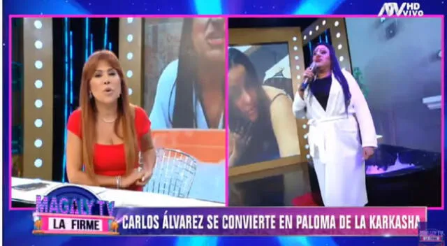 Magaly Medina estalló en risas por imitación de Carlos Álvarez.