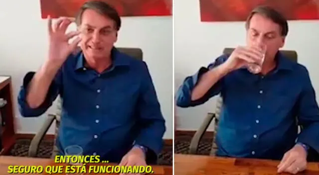 Jair Bolsonaro toma hidroxicloroquina.